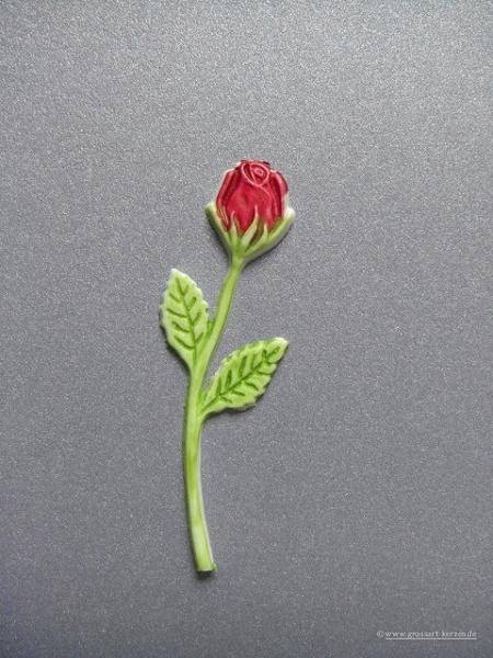 Verzierwachs, Wachsmotiv, Rose mit Grün